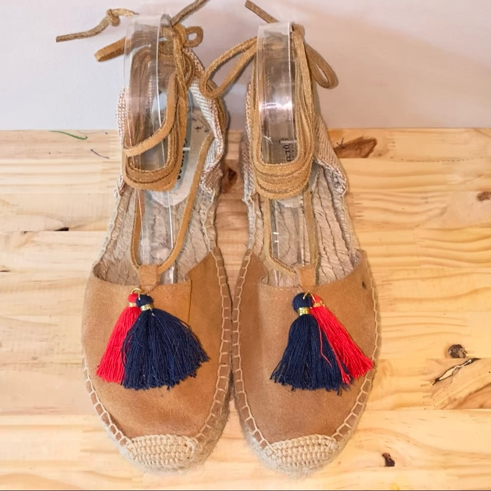 Soludos Espadrille Gladiator Tassel Tan Sandals - Picture 5 of 7
